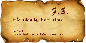 Fáskerty Bertalan névjegykártya