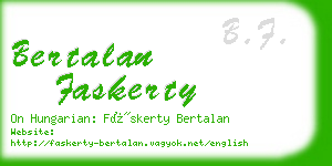 bertalan faskerty business card